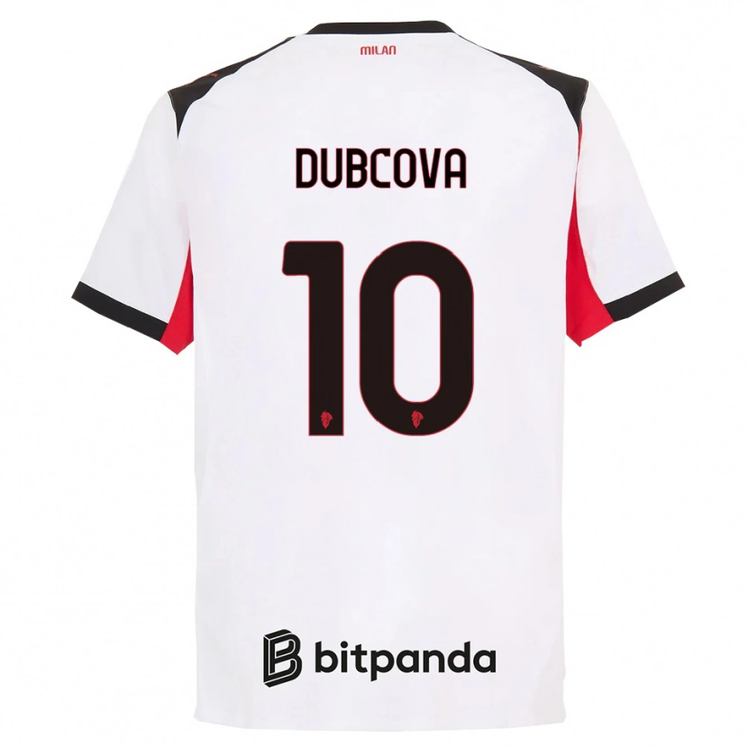 Danxen Bambino Maglia Kamila Dubcova #10 Bianco Nero Kit Gara Away 2025/26 Maglietta