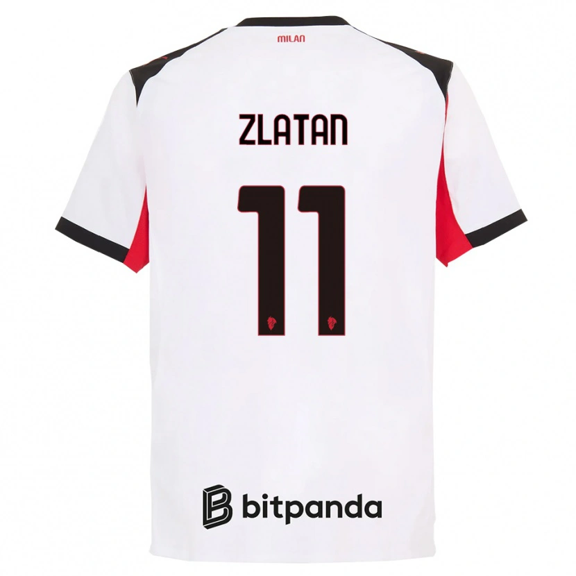 Danxen Bambino Maglia Zlatan Ibrahimovic #11 Bianco Nero Kit Gara Away 2025/26 Maglietta
