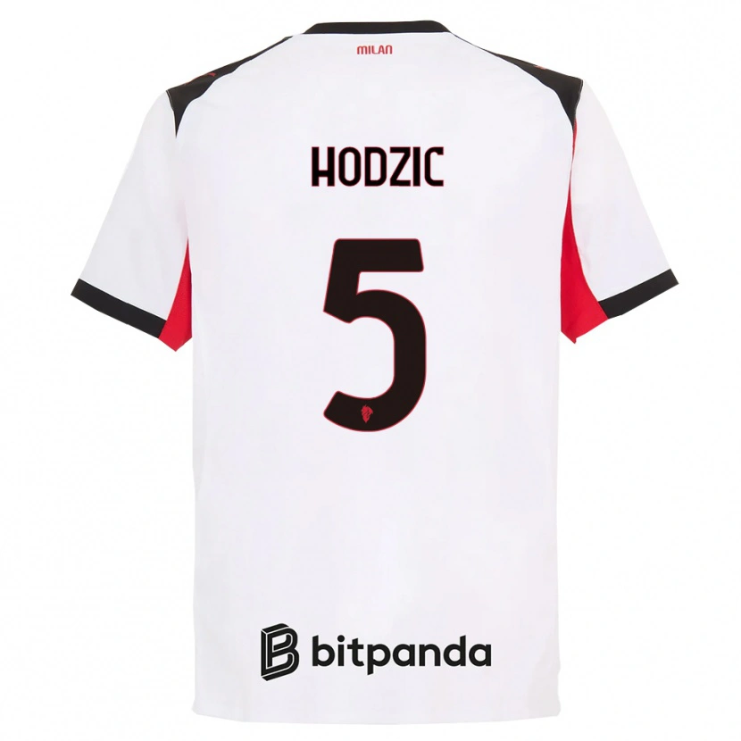 Danxen Bambino Maglia Demirel Hodzic #5 Bianco Nero Kit Gara Away 2025/26 Maglietta