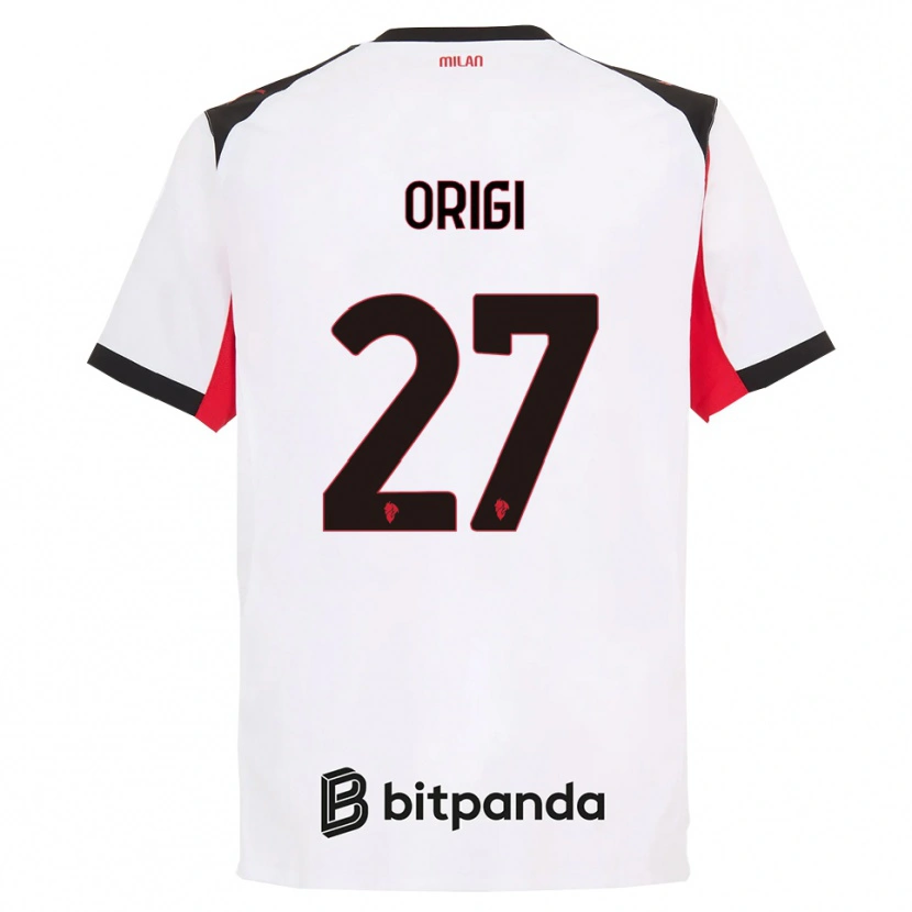 Danxen Bambino Maglia Divock Origi #27 Bianco Nero Kit Gara Away 2025/26 Maglietta