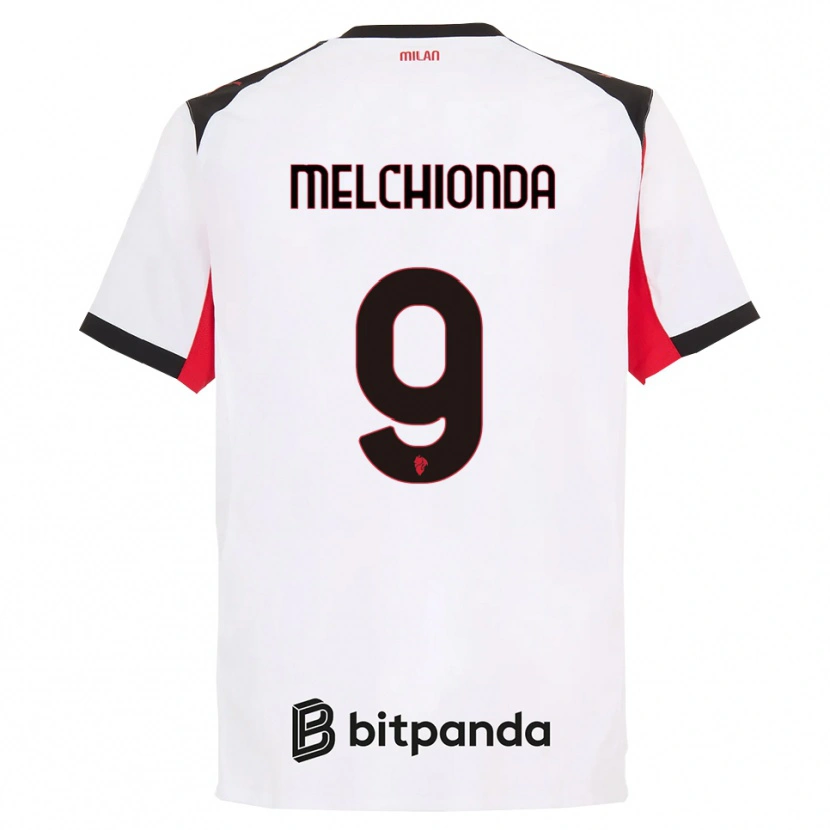 Danxen Bambino Maglia Marco Melchionda #9 Bianco Nero Kit Gara Away 2025/26 Maglietta
