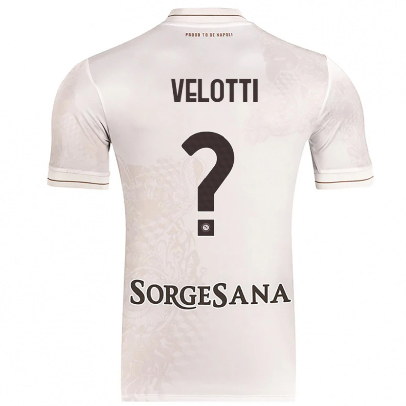Danxen Bambino Maglia Christian Velotti #0 Champagne Marrone Kit Gara Away 2025/26 Maglietta