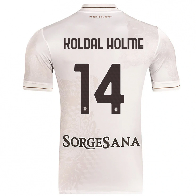 Danxen Bambino Maglia Madelen Koldal Holme #14 Champagne Marrone Kit Gara Away 2025/26 Maglietta