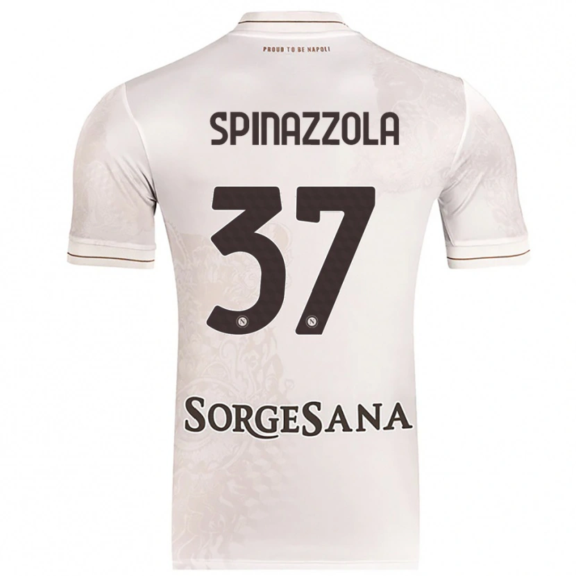 Danxen Bambino Maglia Leonardo Spinazzola #37 Champagne Marrone Kit Gara Away 2025/26 Maglietta