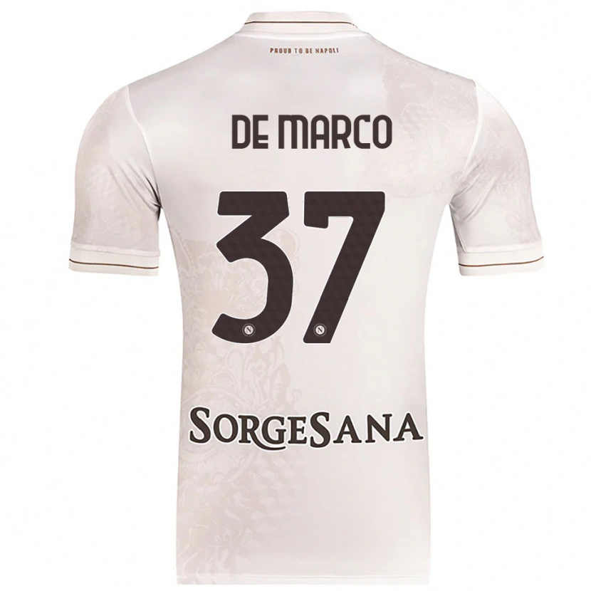 Danxen Bambino Maglia Francesco De Marco #37 Champagne Marrone Kit Gara Away 2025/26 Maglietta