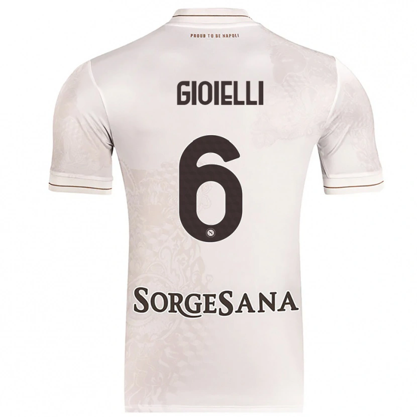 Danxen Bambino Maglia Francesco Pio Gioielli #6 Champagne Marrone Kit Gara Away 2025/26 Maglietta