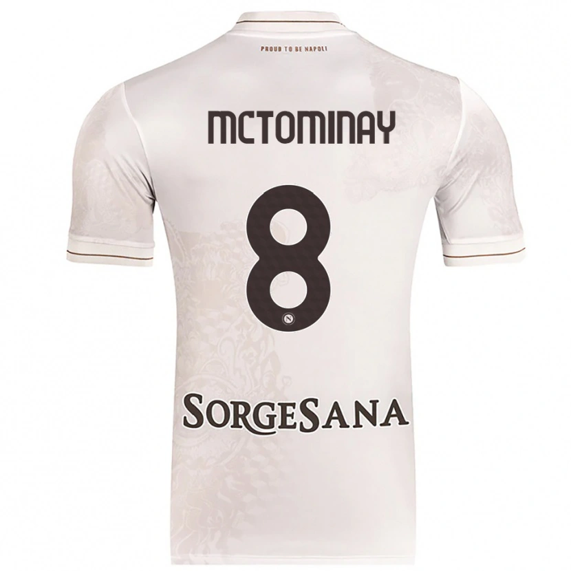 Danxen Bambino Maglia Scott Mctominay #8 Champagne Marrone Kit Gara Away 2025/26 Maglietta