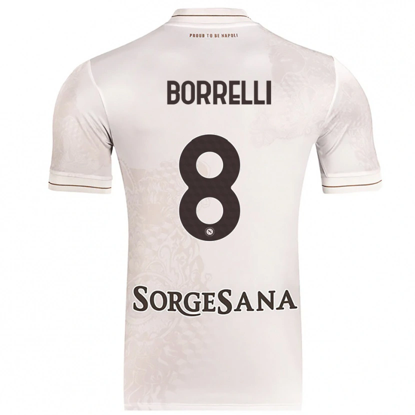 Danxen Bambino Maglia Ciro Borrelli #8 Champagne Marrone Kit Gara Away 2025/26 Maglietta