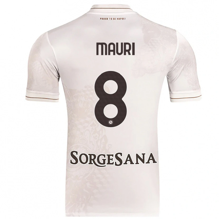 Danxen Bambino Maglia Claudia Mauri #8 Champagne Marrone Kit Gara Away 2025/26 Maglietta