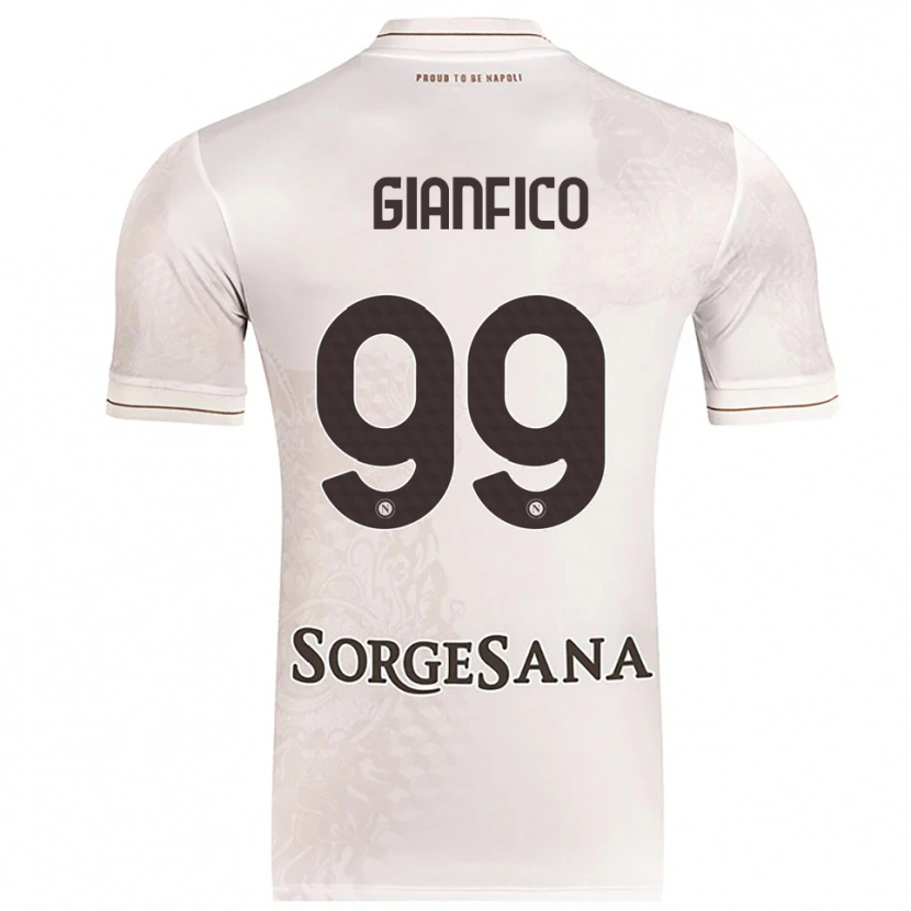Danxen Bambino Maglia Maria Morena Gianfico #99 Champagne Marrone Kit Gara Away 2025/26 Maglietta