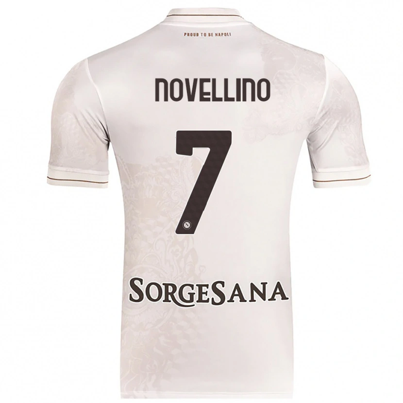 Danxen Bambino Maglia Debora Novellino #7 Champagne Marrone Kit Gara Away 2025/26 Maglietta