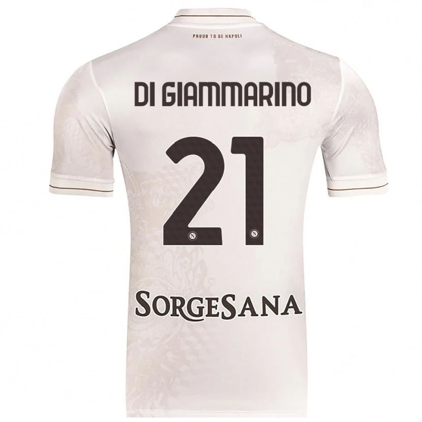 Danxen Bambino Maglia Virginia Di Giammarino #21 Champagne Marrone Kit Gara Away 2025/26 Maglietta