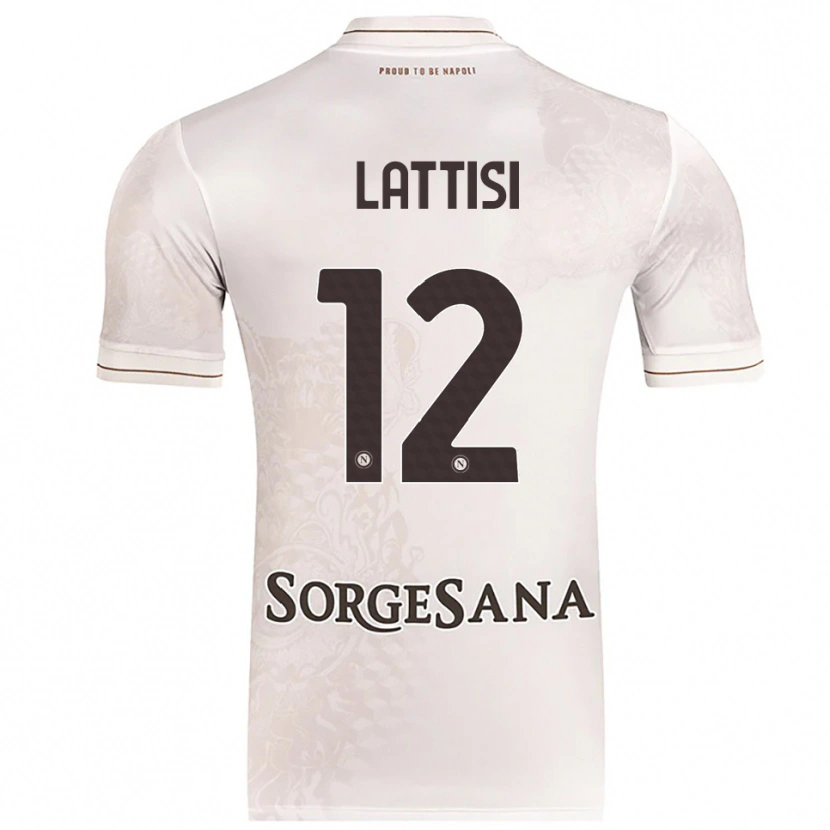 Danxen Bambino Maglia Francesco Lattisi #12 Champagne Marrone Kit Gara Away 2025/26 Maglietta