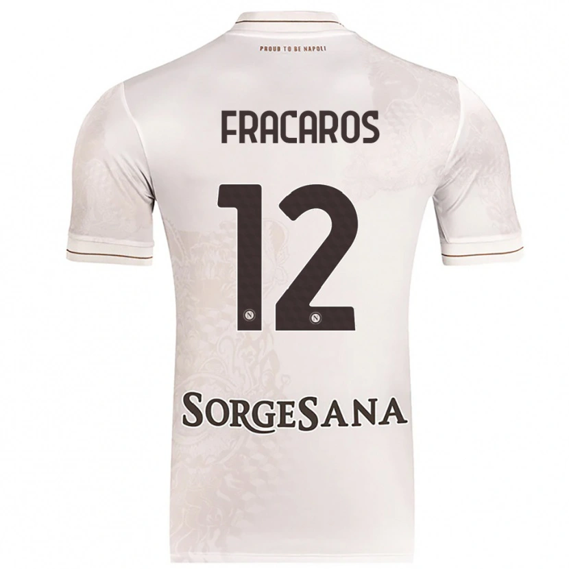 Danxen Bambino Maglia Caterina Fracaros #12 Champagne Marrone Kit Gara Away 2025/26 Maglietta
