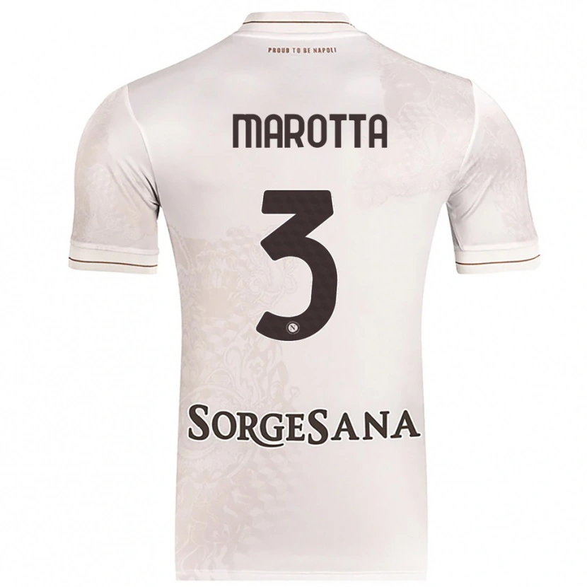 Danxen Bambino Maglia Gabriele Marotta #3 Champagne Marrone Kit Gara Away 2025/26 Maglietta