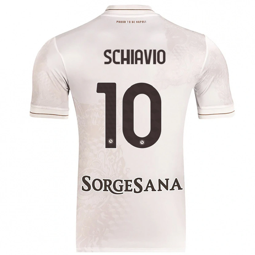 Danxen Bambino Maglia Angelo Schiavio #10 Champagne Marrone Kit Gara Away 2025/26 Maglietta
