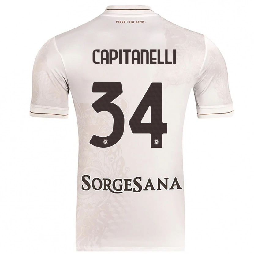Danxen Bambino Maglia Ilaria Capitanelli #34 Champagne Marrone Kit Gara Away 2025/26 Maglietta