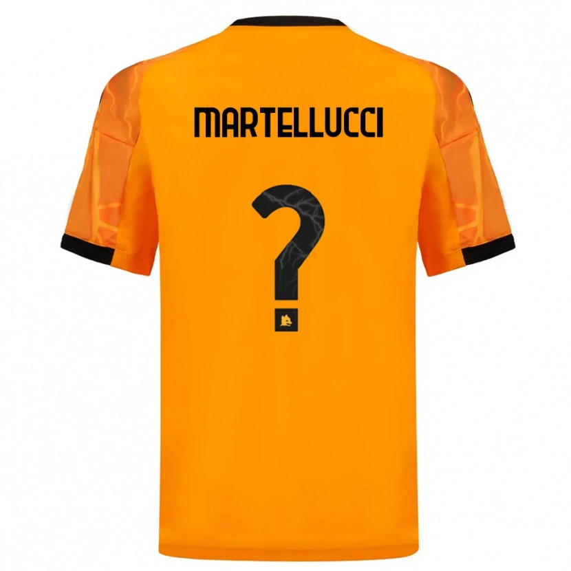 Danxen Bambino Maglia Federico Martellucci #0 Arancione Nero Kit Gara Away 2025/26 Maglietta