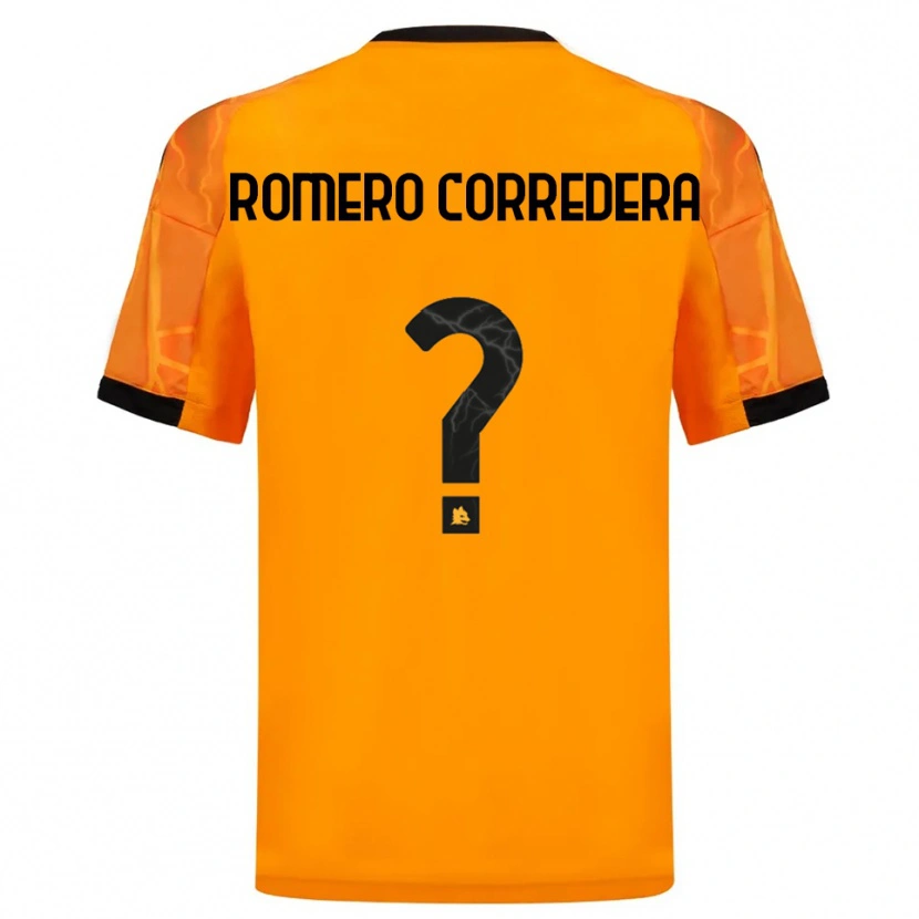 Danxen Bambino Maglia Miguel Romero Corredera #0 Arancione Nero Kit Gara Away 2025/26 Maglietta