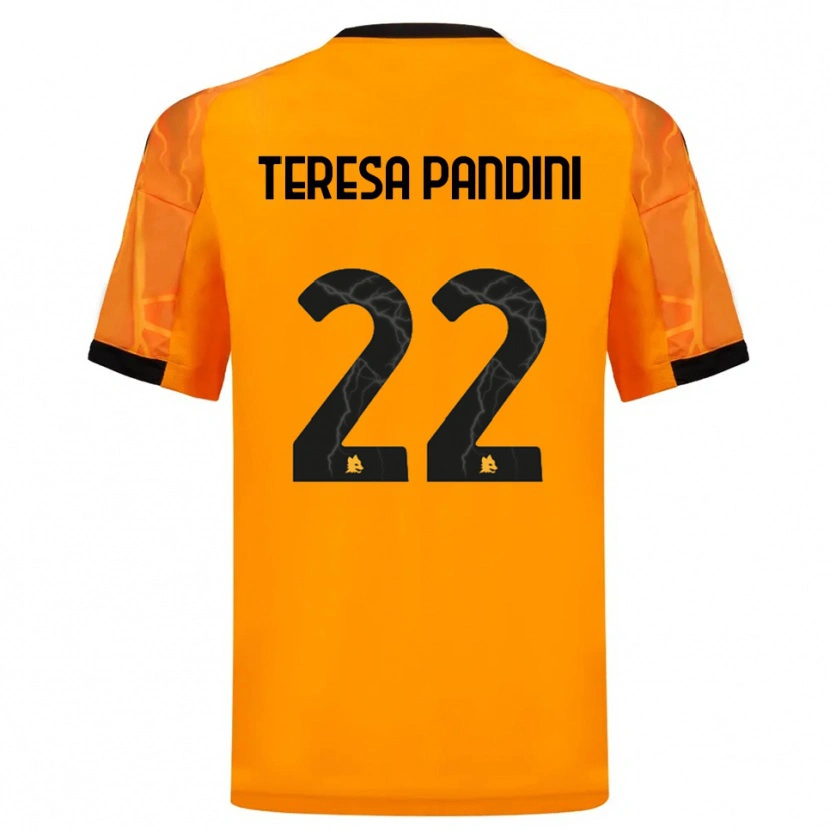 Danxen Bambino Maglia Marta Teresa Pandini #22 Arancione Nero Kit Gara Away 2025/26 Maglietta