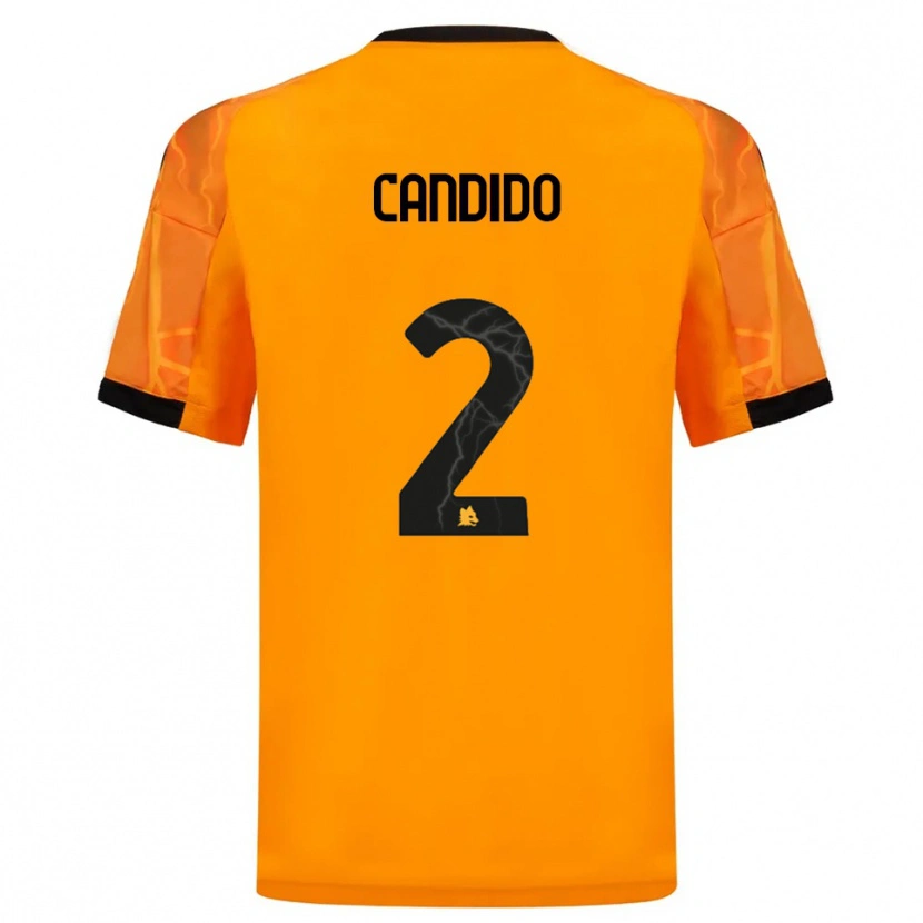 Danxen Bambino Maglia Gabriele Candido #2 Arancione Nero Kit Gara Away 2025/26 Maglietta