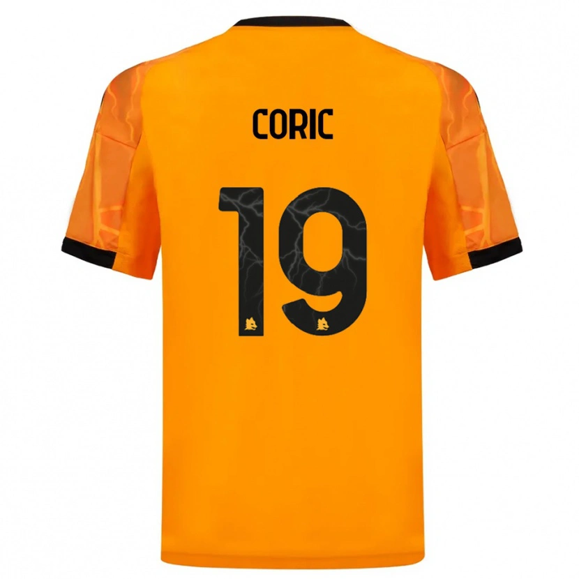 Danxen Bambino Maglia Ante Coric #19 Arancione Nero Kit Gara Away 2025/26 Maglietta