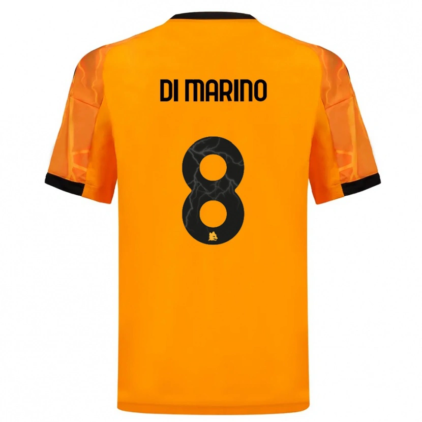 Danxen Bambino Maglia Baldo Di Marino #8 Arancione Nero Kit Gara Away 2025/26 Maglietta