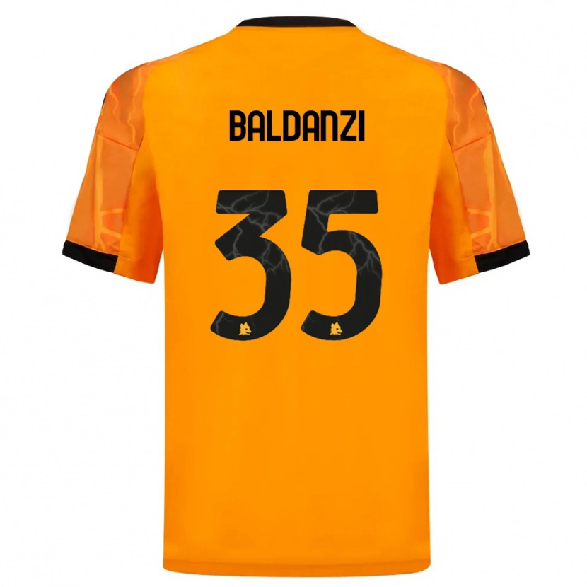 Danxen Bambino Maglia Tommaso Baldanzi #35 Arancione Nero Kit Gara Away 2025/26 Maglietta