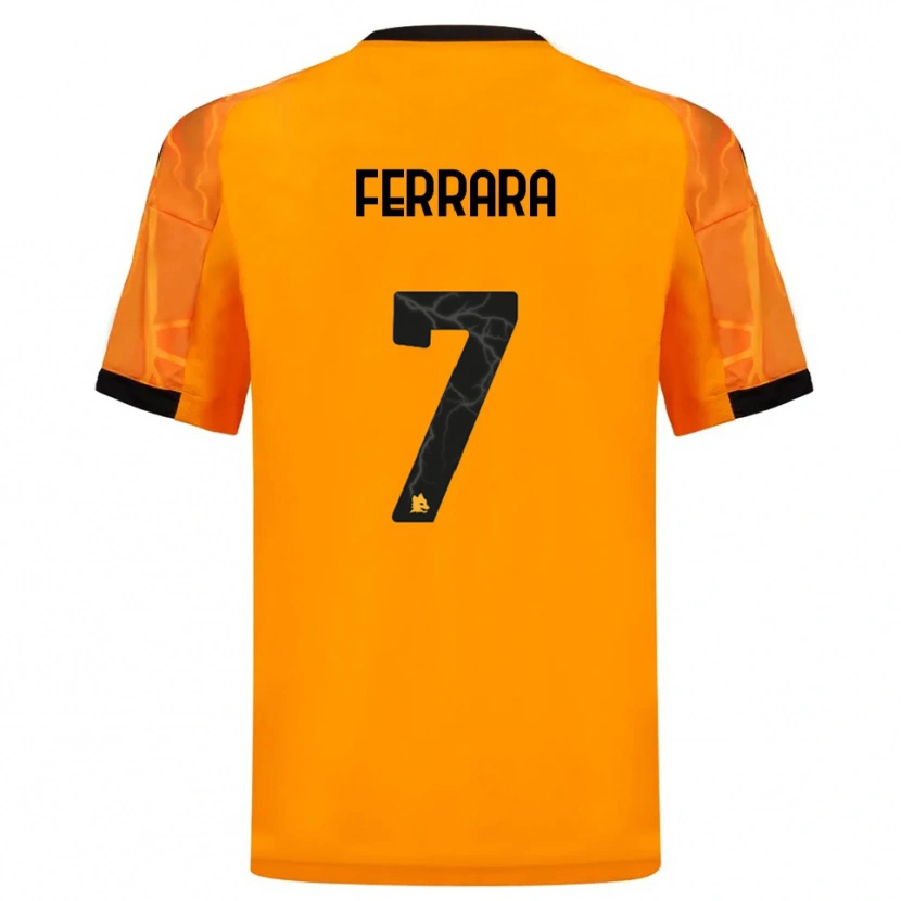 Danxen Bambino Maglia Francesco Ferrara #7 Arancione Nero Kit Gara Away 2025/26 Maglietta