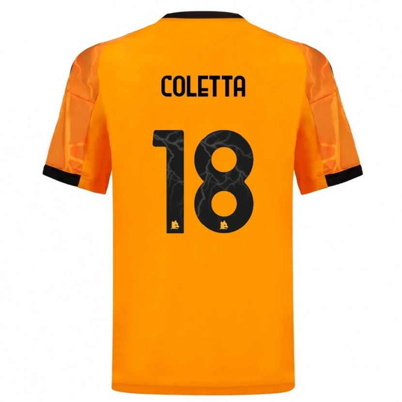 Danxen Bambino Maglia Federico Coletta #18 Arancione Nero Kit Gara Away 2025/26 Maglietta