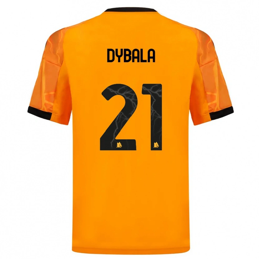 Danxen Bambino Maglia Paulo Dybala #21 Arancione Nero Kit Gara Away 2025/26 Maglietta