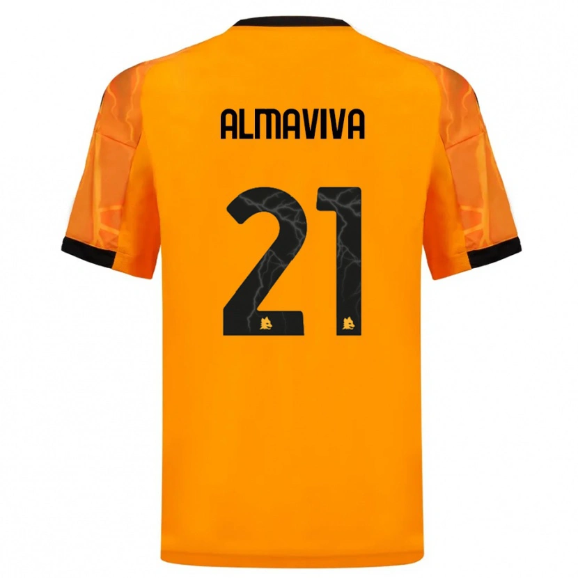 Danxen Bambino Maglia Mattia Almaviva #21 Arancione Nero Kit Gara Away 2025/26 Maglietta