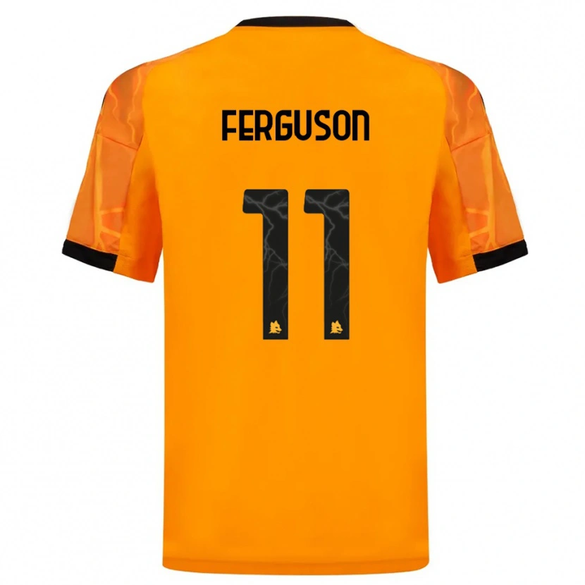 Danxen Bambino Maglia Evan Ferguson #11 Arancione Nero Kit Gara Away 2025/26 Maglietta