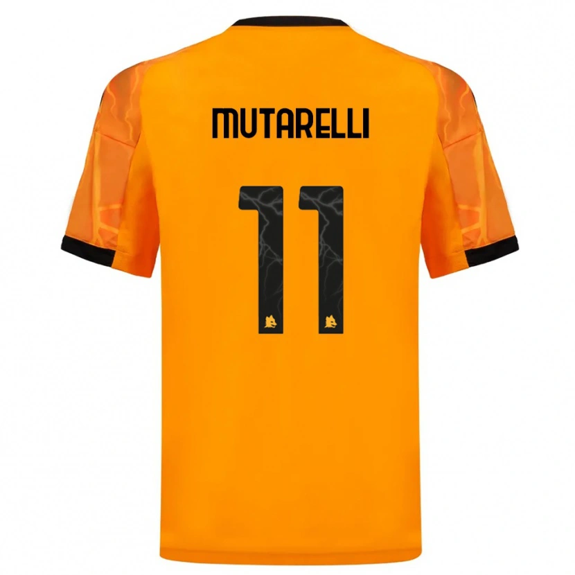 Danxen Bambino Maglia Matteo Mutarelli #11 Arancione Nero Kit Gara Away 2025/26 Maglietta