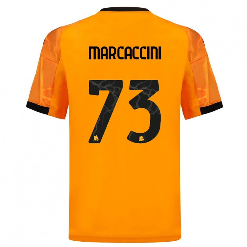 Danxen Bambino Maglia Alessio Marcaccini #73 Arancione Nero Kit Gara Away 2025/26 Maglietta