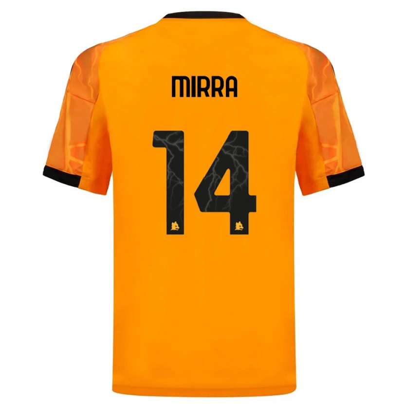 Danxen Bambino Maglia Jacopo Mirra #14 Arancione Nero Kit Gara Away 2025/26 Maglietta