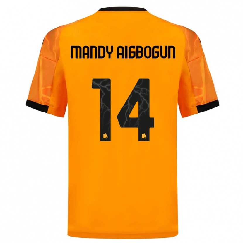 Danxen Bambino Maglia Eseosa Mandy Aigbogun #14 Arancione Nero Kit Gara Away 2025/26 Maglietta