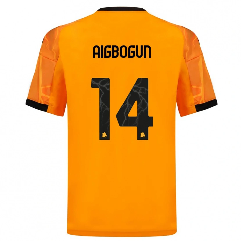 Danxen Bambino Maglia Eseosa Aigbogun #14 Arancione Nero Kit Gara Away 2025/26 Maglietta