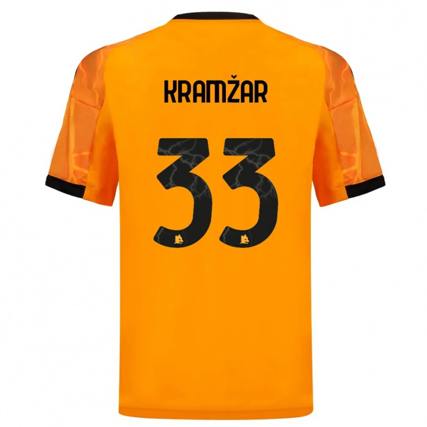 Danxen Bambino Maglia Zara Kramžar #33 Arancione Nero Kit Gara Away 2025/26 Maglietta