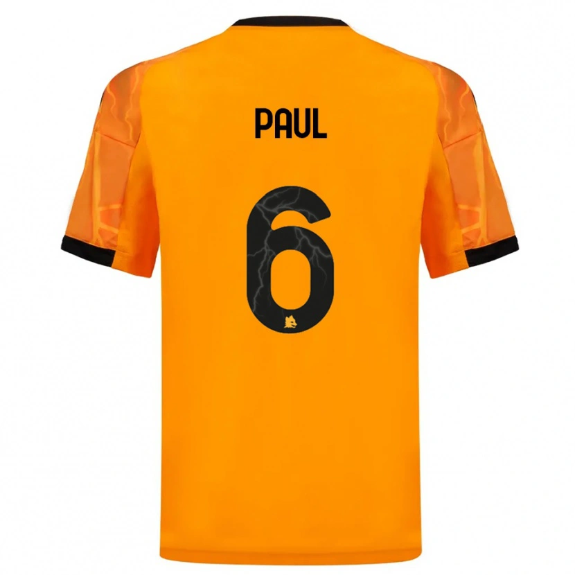 Danxen Bambino Maglia Daniele Paul #6 Arancione Nero Kit Gara Away 2025/26 Maglietta