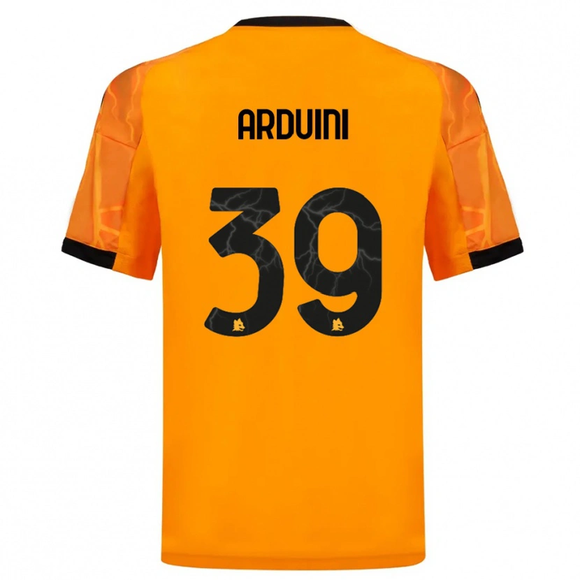 Danxen Bambino Maglia Giacomo Arduini #39 Arancione Nero Kit Gara Away 2025/26 Maglietta