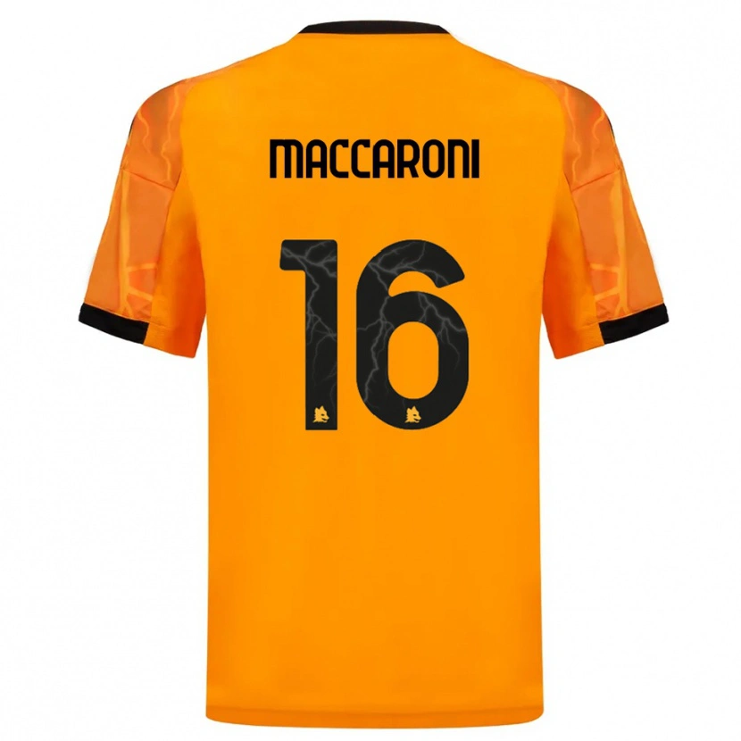 Danxen Bambino Maglia Valerio Maccaroni #16 Arancione Nero Kit Gara Away 2025/26 Maglietta