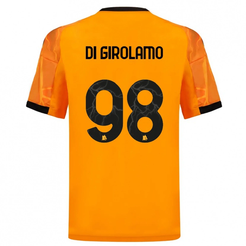 Danxen Bambino Maglia Anita Di Girolamo #98 Arancione Nero Kit Gara Away 2025/26 Maglietta