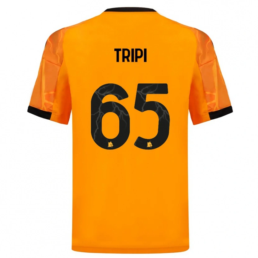 Danxen Bambino Maglia Filippo Tripi #65 Arancione Nero Kit Gara Away 2025/26 Maglietta