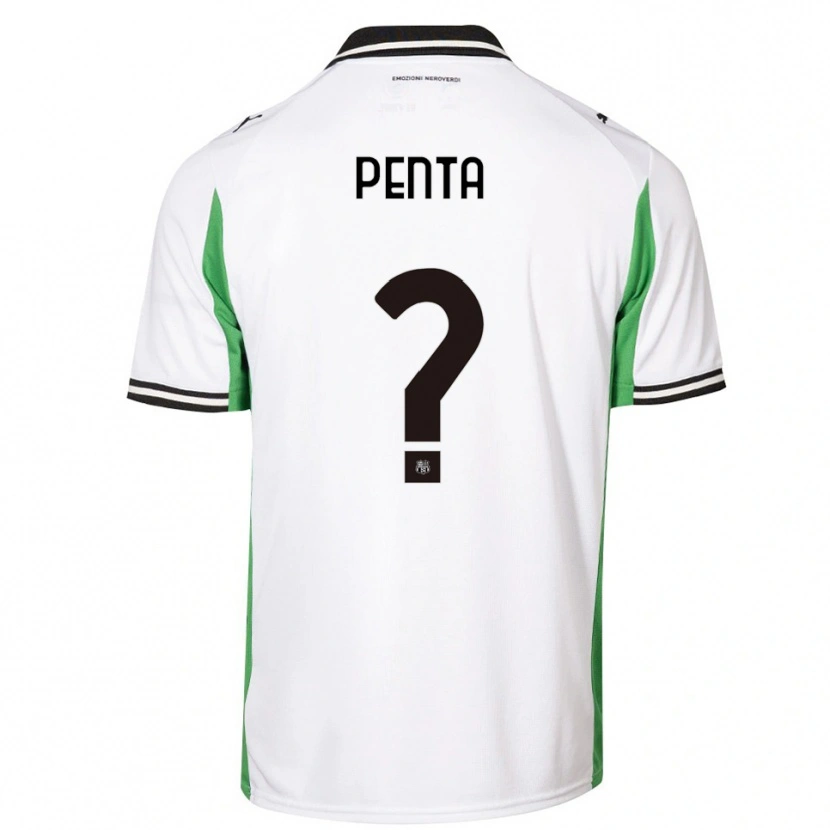 Danxen Bambino Maglia Mattia Penta #0 Bianco Verde Nero Kit Gara Away 2025/26 Maglietta