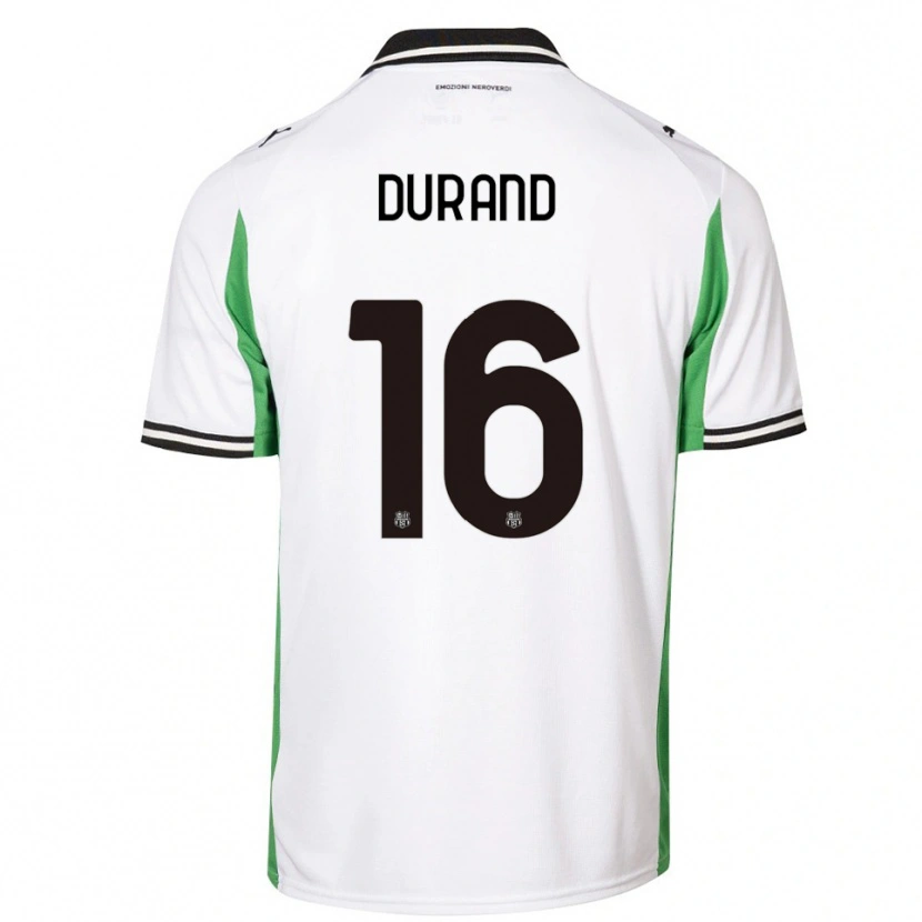 Danxen Bambino Maglia Solène Durand #16 Bianco Verde Nero Kit Gara Away 2025/26 Maglietta