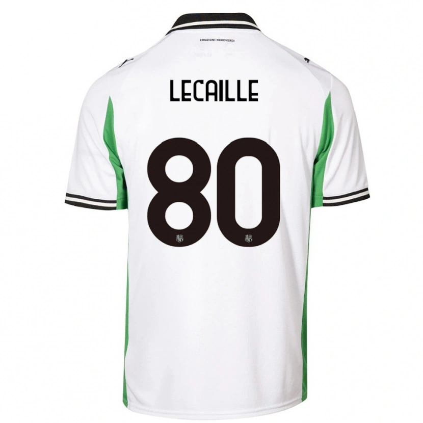 Danxen Bambino Maglia Carla Lecaille #80 Bianco Verde Nero Kit Gara Away 2025/26 Maglietta