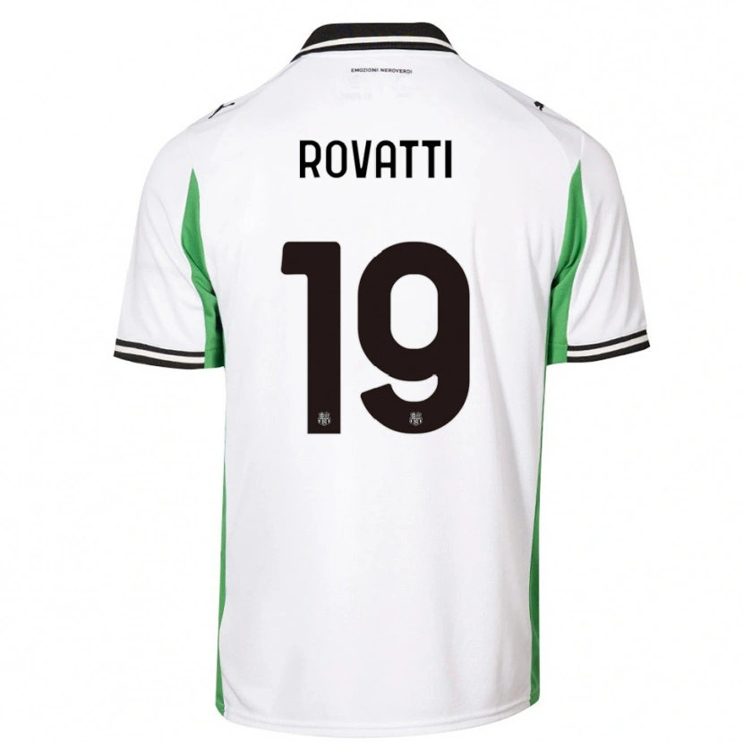 Danxen Bambino Maglia Matteo Rovatti #19 Bianco Verde Nero Kit Gara Away 2025/26 Maglietta