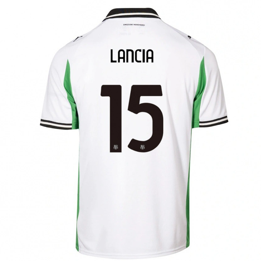 Danxen Bambino Maglia Filippo Lancia #15 Bianco Verde Nero Kit Gara Away 2025/26 Maglietta