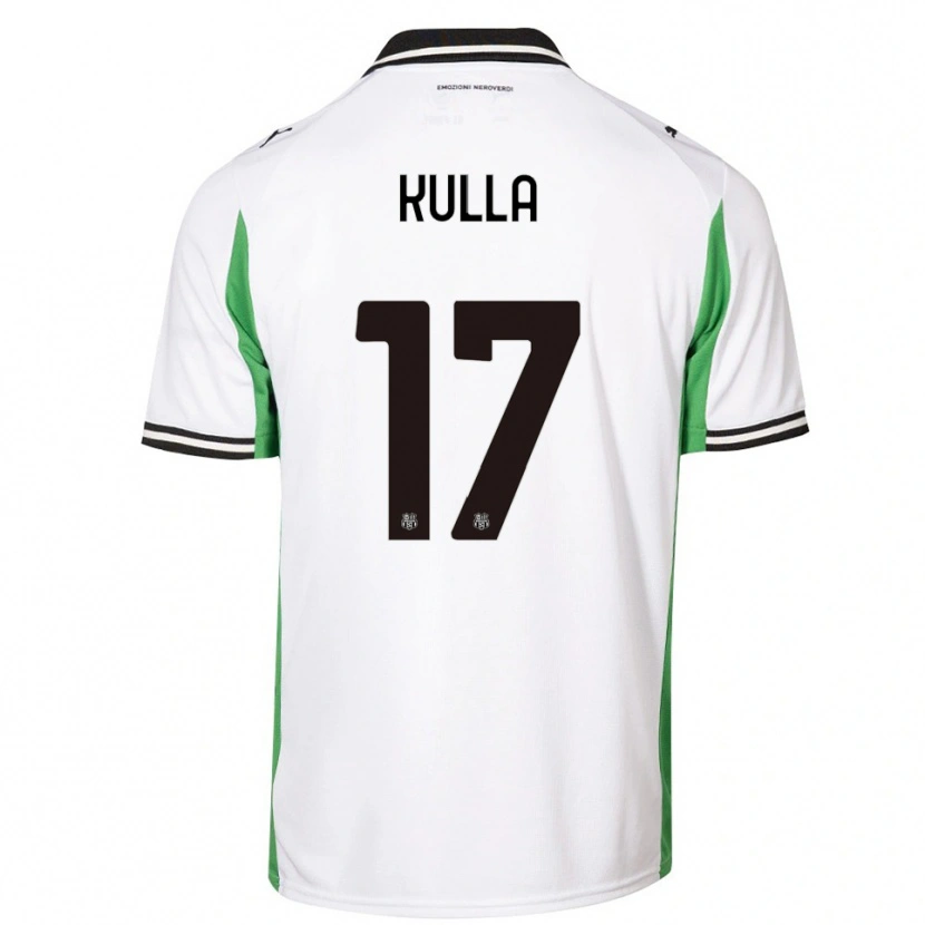 Danxen Bambino Maglia Gabriel Kulla #17 Bianco Verde Nero Kit Gara Away 2025/26 Maglietta